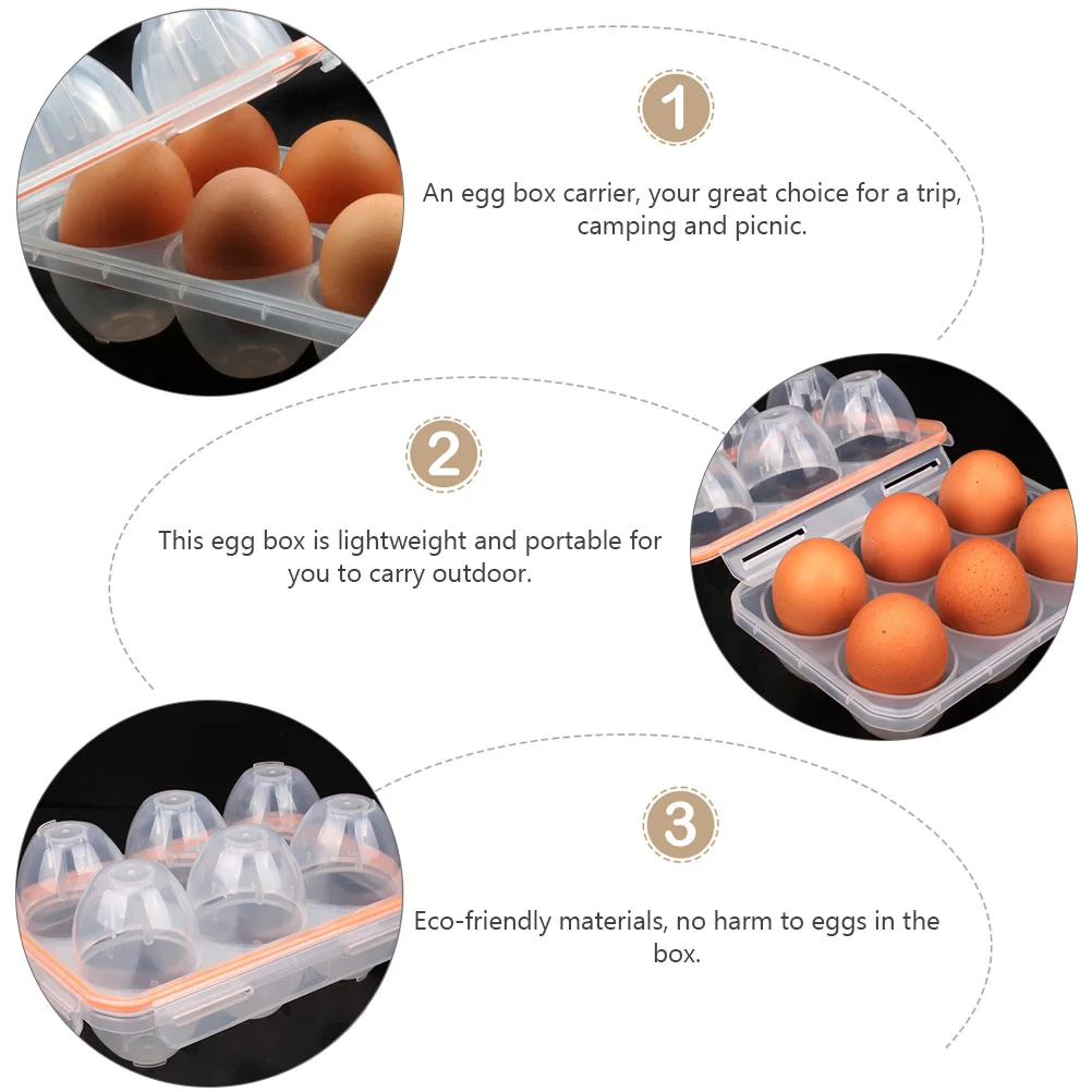 

Egg Protection Box Portable Case Silica Gel Mini Size Stable Lock Camping Picnic Outdoor Container Storage ganizer Eggs Eco