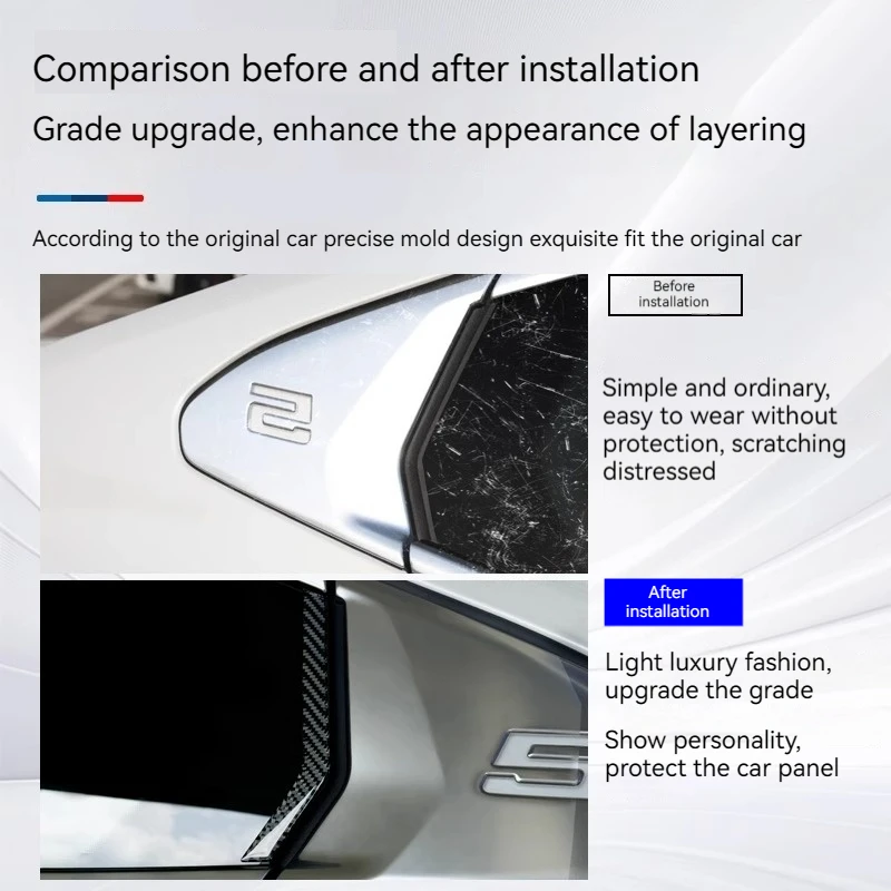 ألياف الكربون سيارة المضادة للتصادم شرائط تقليم BMW X3 G45 2025Car الخلفية مثلث الزجاج لوحة الكسوة ملصق اكسسوارات السيارات الخارجية