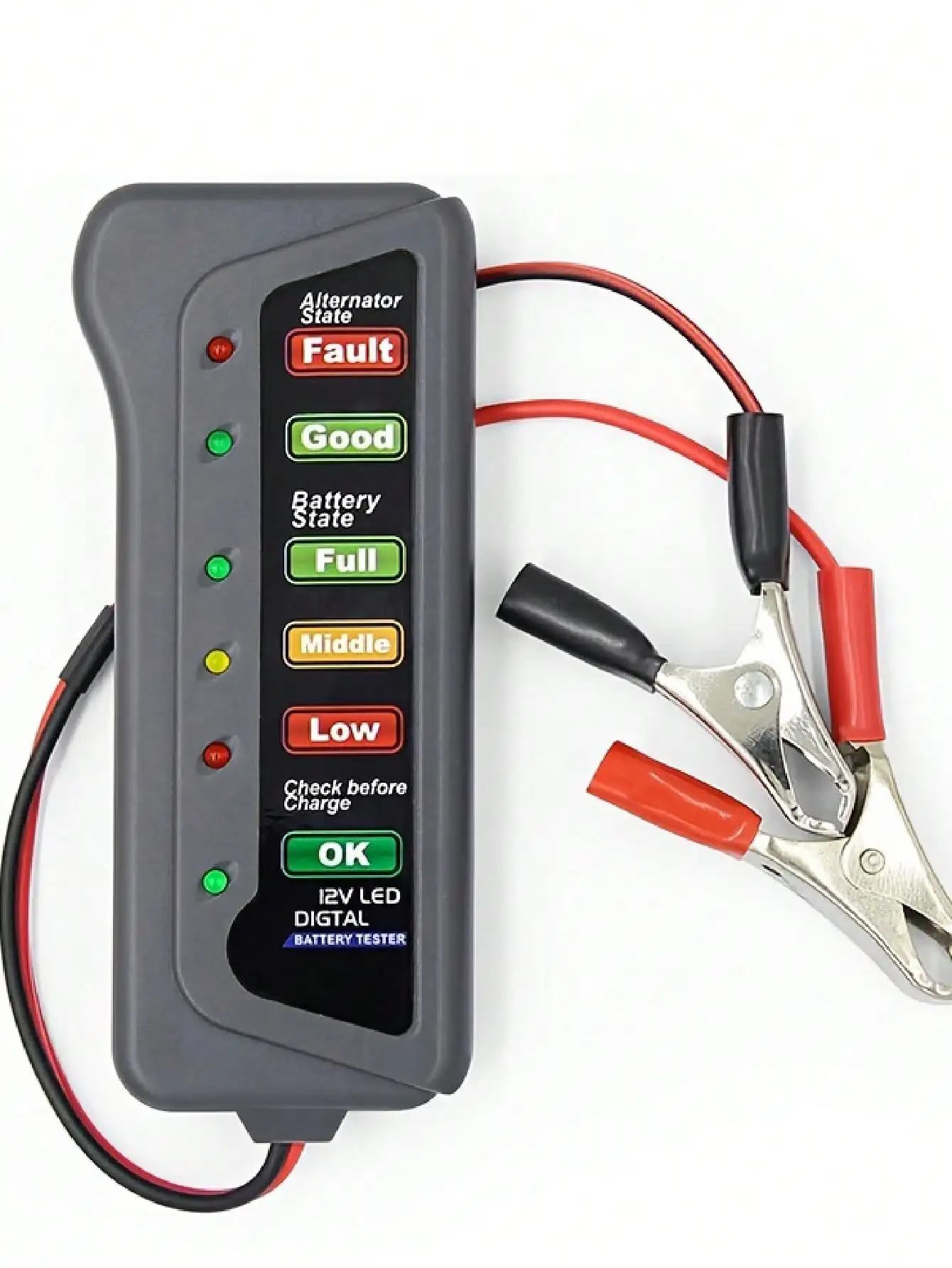 12V Automotive Car Battery Tester LCD Digital Test Analyzer Auto System Analyzer Alternator Cranking Check