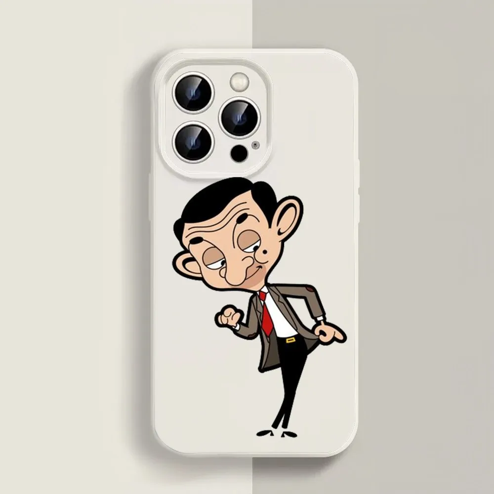 Funny Mr Bean Phone Case For Iphone 11 13 14 Pro Max X Xr Xs Max Se2020 12mini White Cover Case