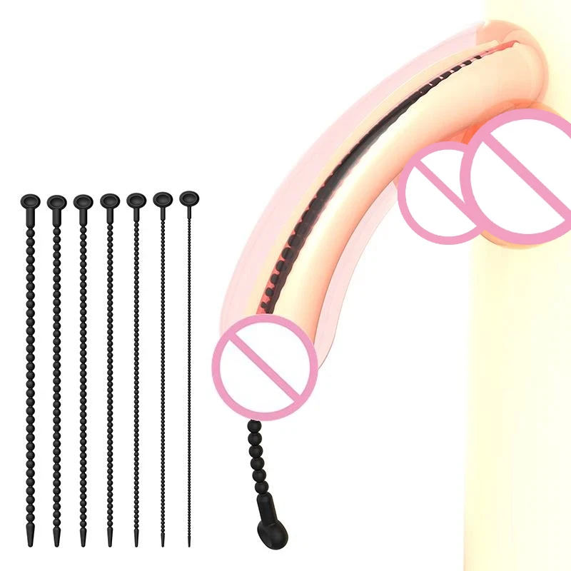 For Men Soft Silicone Urethral Dilator Horse Eye Stick Penis Rod 7 Sizes Male Masturbation Blockage Stimulator Catheter Sex Toys view 3
