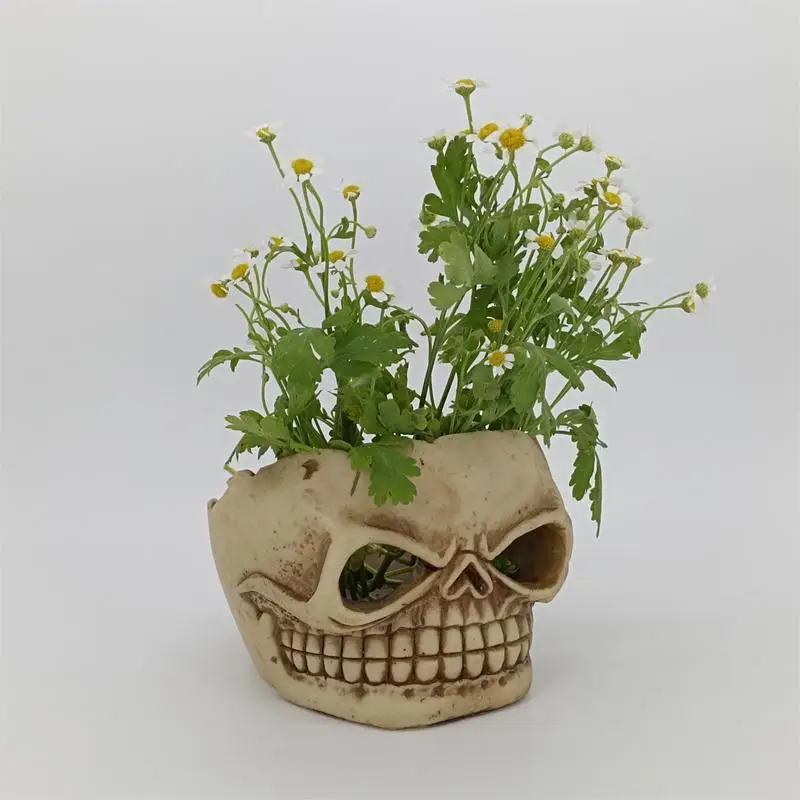 

Skeleton Vase for Succulent Creative Compact Flower & Planter Pot Portable Compact Size Plant Planter for Modern Home Decor