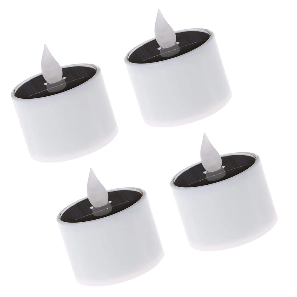 

4Pcs Solar Energy Light LED Flameless Flickering Light for Garden Wedding Party Home Decor Solar Powered Lights