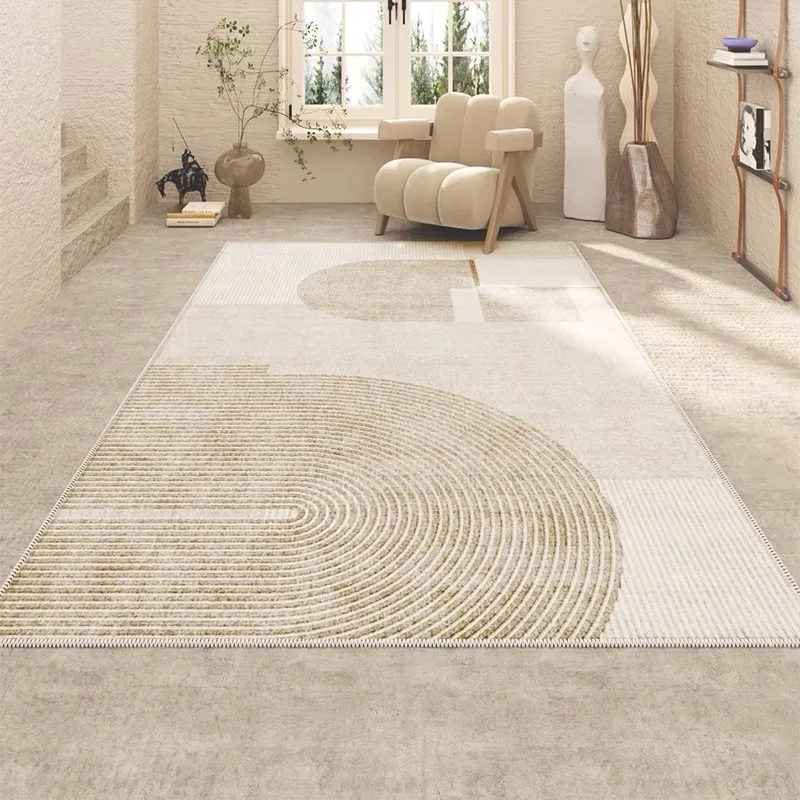 VIKAMA Sommer Cool Cream Style Premium Teppich Wohnzimmer Sofa Schlafzimmer Bodenmatte Nachttisch Teppich schmutzabweisende Heimdekoration