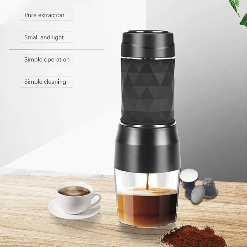 Espresso Coffee Maker Hand Press Capsule Ground Coffee Brewer Portable Coffee Machine Fit Coffee Powder Coffee Capsule