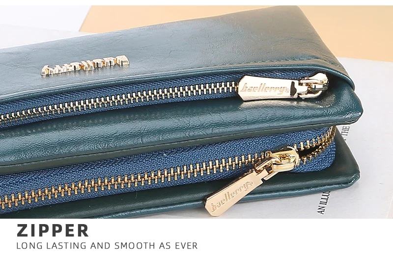 Baellerry Lange Damen-Geldbörsen, Tasche mit Handyfach, Namensgravur, Marken-Damen-Geldbörse mit Reißverschluss, Kartenhalter, Damen-Geldbörse für Mädchen – Detail 22