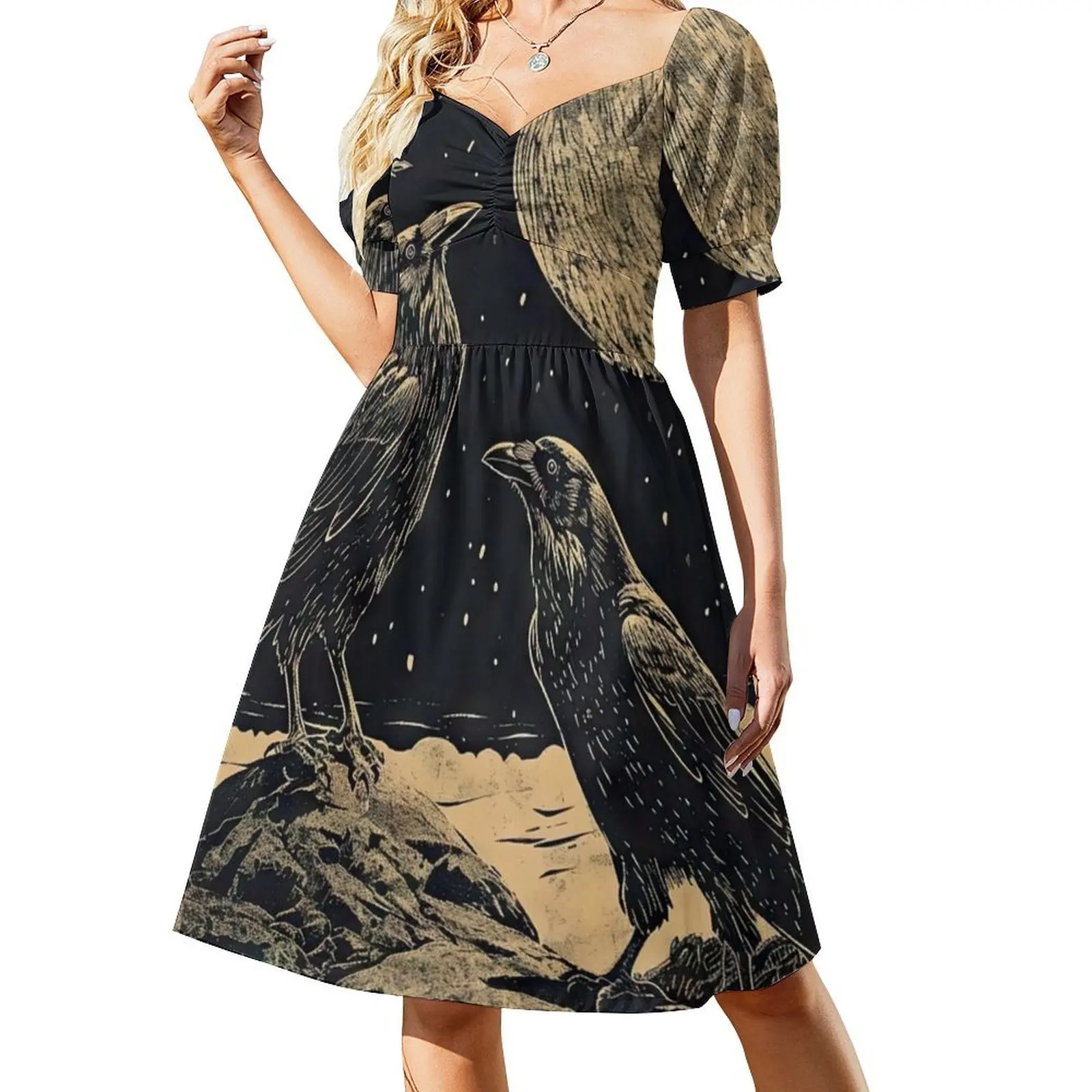 فستان Odin'S Ravens (المتنوع) ملابس هيب هوب للسيدات ملابس الشارع مطبوعة برسومات جرافيك ملابس الحفلات والنوادي Ravens Huginn and Muninn Odin Ravens #2