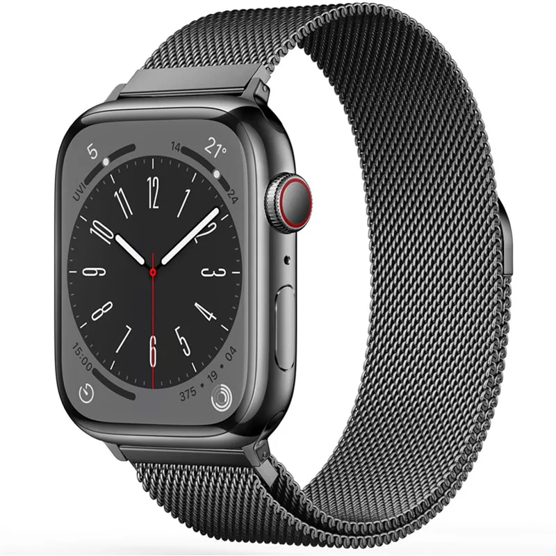 Edelstahl-Magnetarmband aus Metall, Milanaise-Loop-Band für Apple Watch 46 mm, 45 mm, 44 mm, 42 mm, 40 mm, IWatch 9 8 7 6 5 4 SE Ultra 2