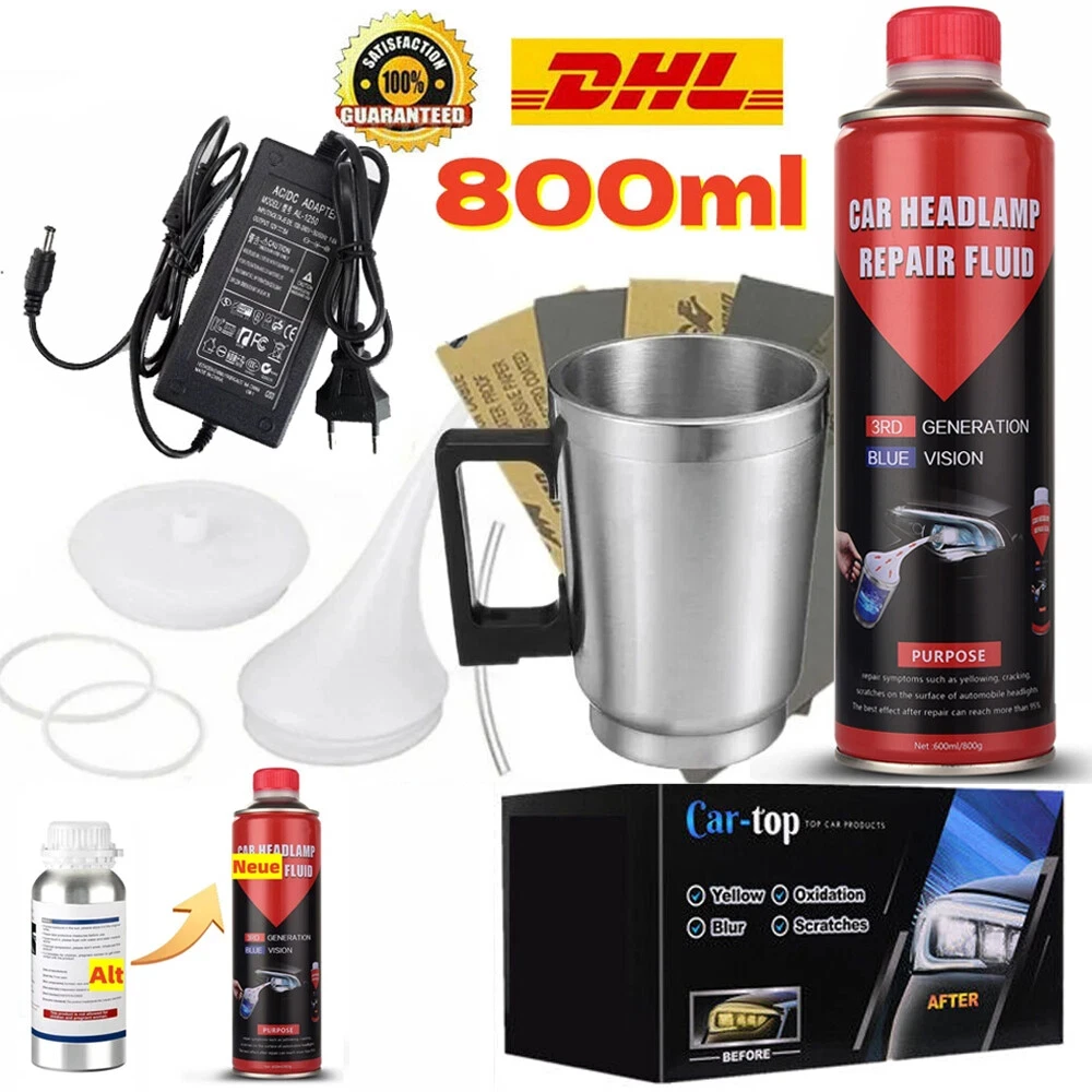 800ML Flüssigkeit Polnischen Scheinwerfer Restaurator Lack Auto Scheinwerfer Reparatur Teekanne Polnischen Scheinwerfer Polymer Strahler Reinigung Kit