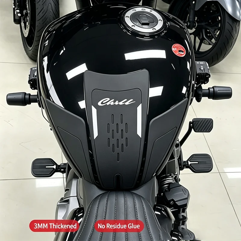 3mm Thick Rubber Motorcycle Tank Pad, Compatible with CU625, Anti-Slip Fuel Tank Protector Sticker