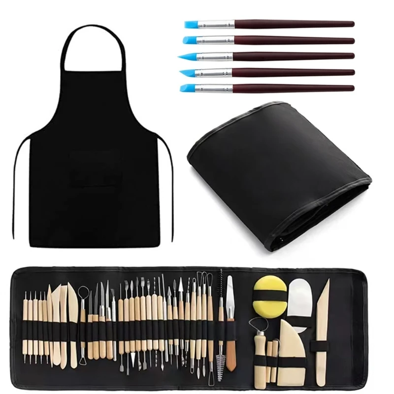 Pottery Clay Sculpting Tools Double Sided Ceramics Tool with Handle for Trimming Embossing Carving Point Pen 47pcs