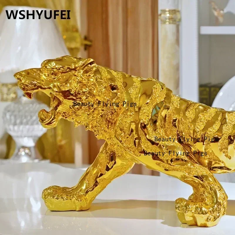 Resin Tiger Chinese Zodiac Tiger Home Decorations Natural Resin Making Birthday Gifts and Christmas Gifts Wedding decoration
