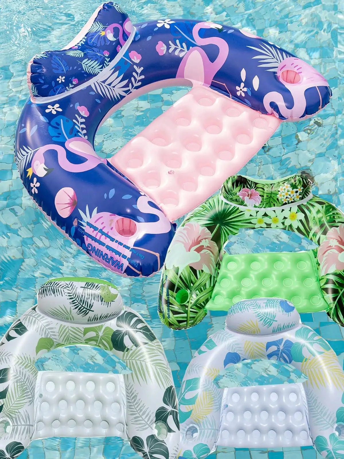 Water Hammock Recliner Inflatable Floating Swimming Mattress Sea Swimming Ring Pool Party Lounge Bed For Swimming Float