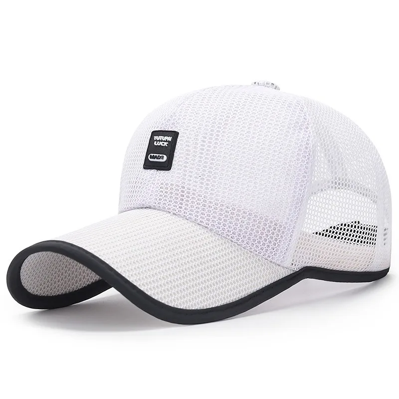 Summer Women Men Black White Baseball Caps Breathable Mesh Snapback Hats Sport Fish Cap Hat For Women Men