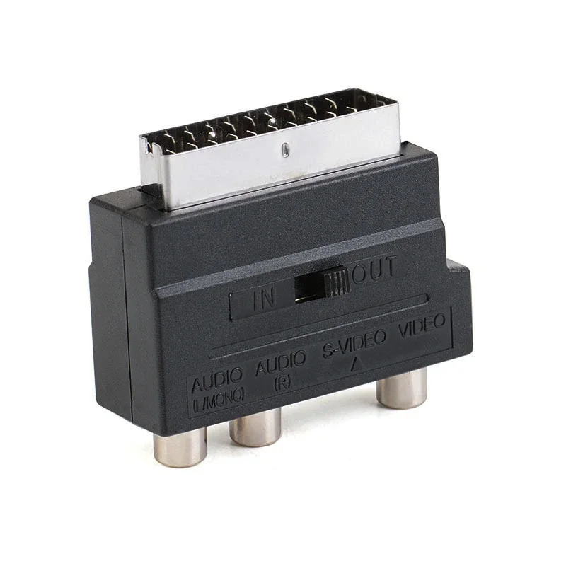 1/3/5PCS High Quality RCA S-Video AV TV Audio Adapter RGB Scart to Composite Audio Adapter Connector