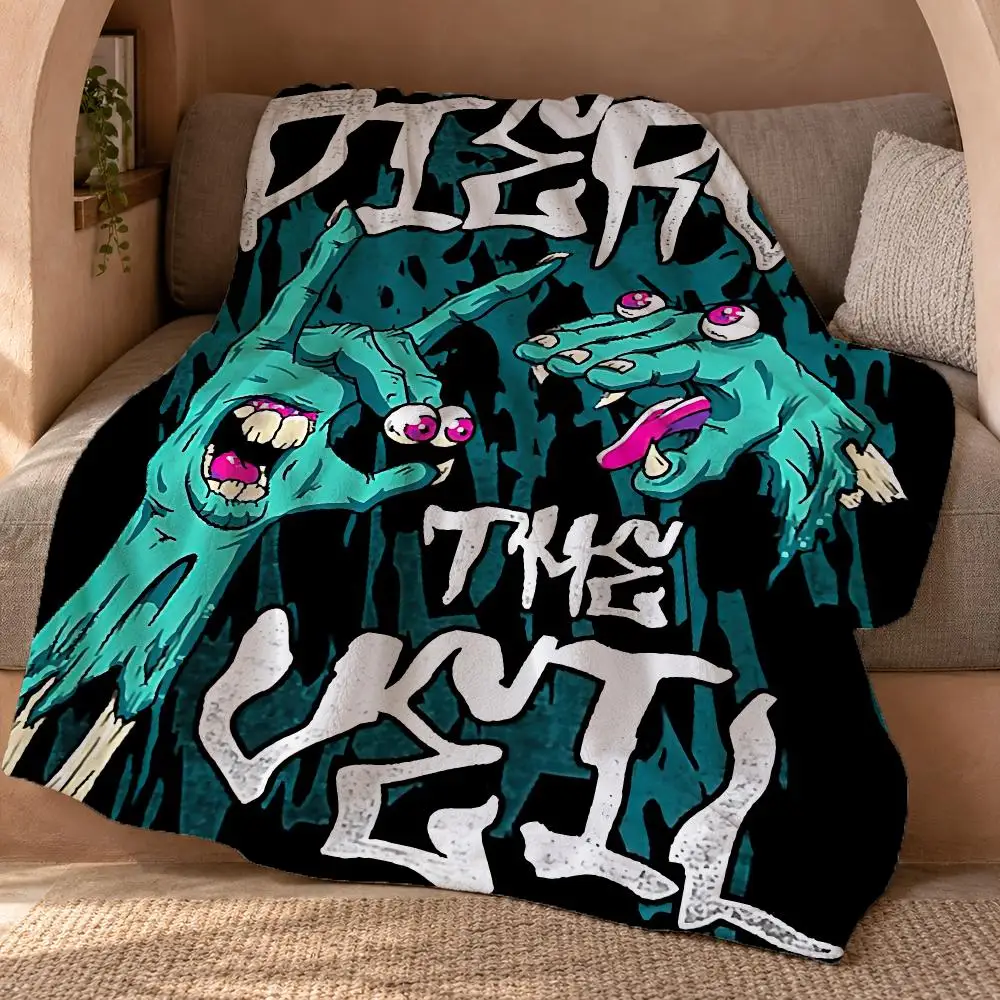 Pierce The Veil Band Collide With The Sky Throw Double Sided Flannel Throw Blanket Soft Travel Camping Sofa Bed Home