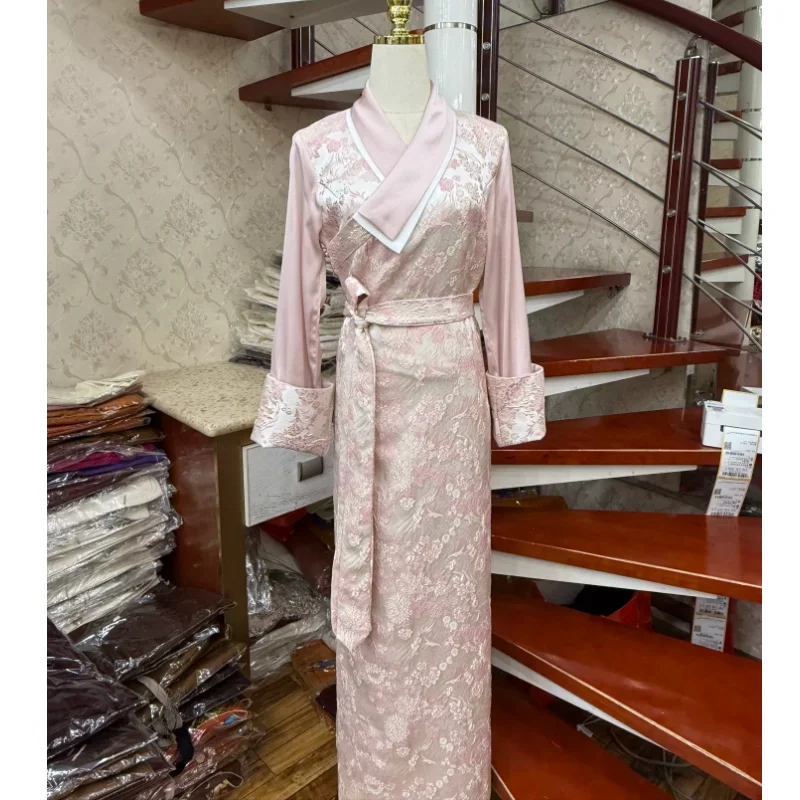 

Chinese Xizang Summer Women Floral Bola Dress Tibetan Dress