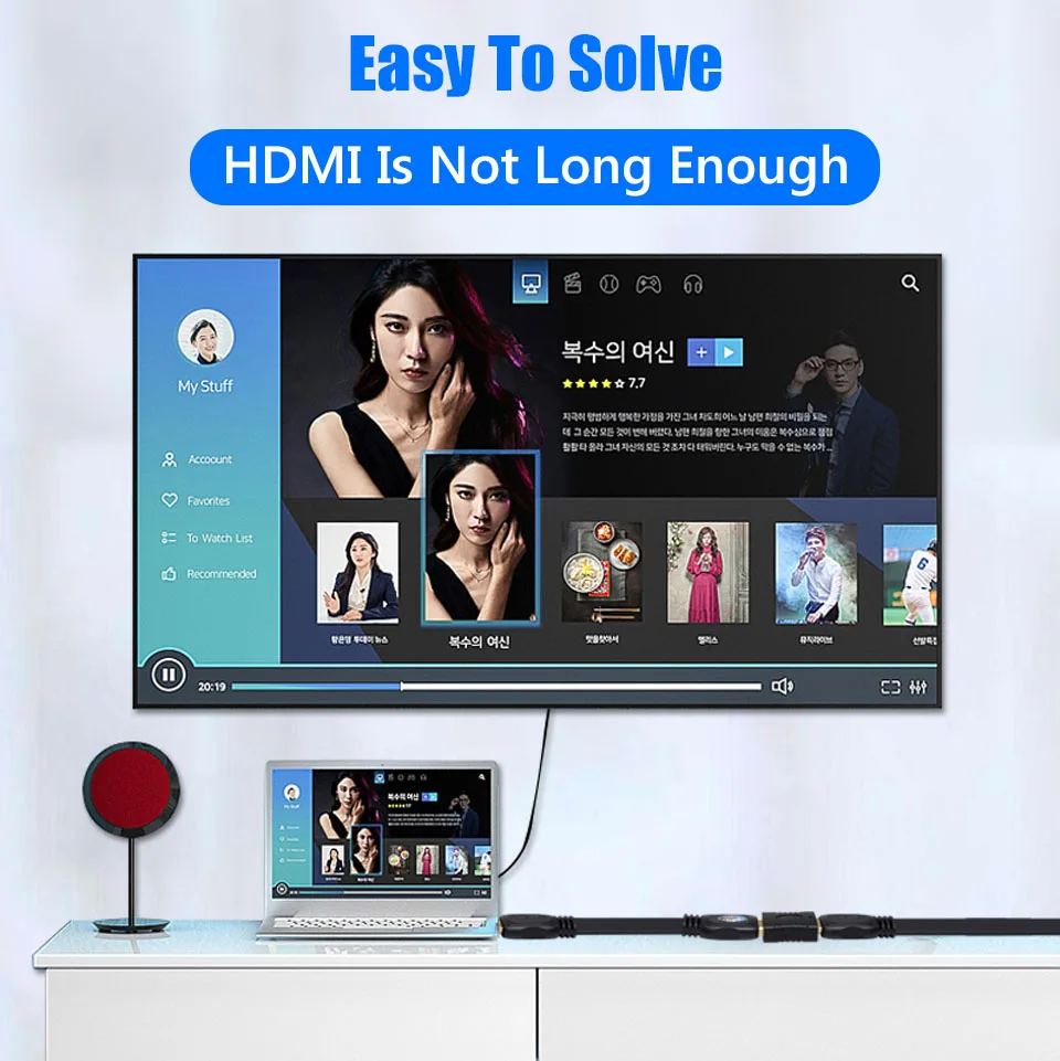 NNBILI 4K HDMI Extender Buchse Auf Buchse Konverter Verlängerung Adapter Für Monitor Display Laptop PS4/3 PC TV HDMI Kabel Verlängerung – Detail 4