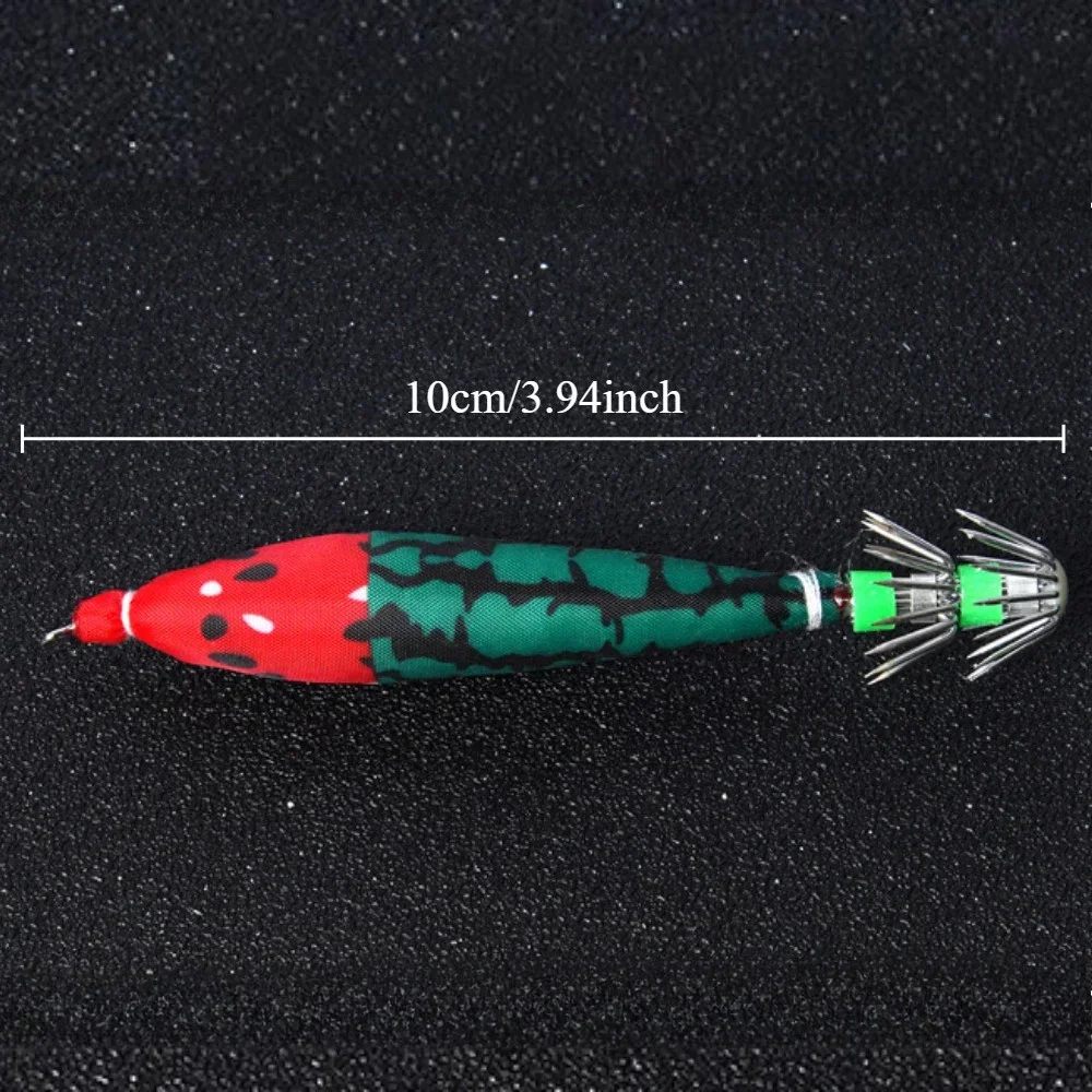 21pcs 10cm Horizontal Squid Jig Hook Luminous Shrimp Fishing Lure Saltwater Shrimp Bait for Octopus Cuttlefish Fishing Supplies