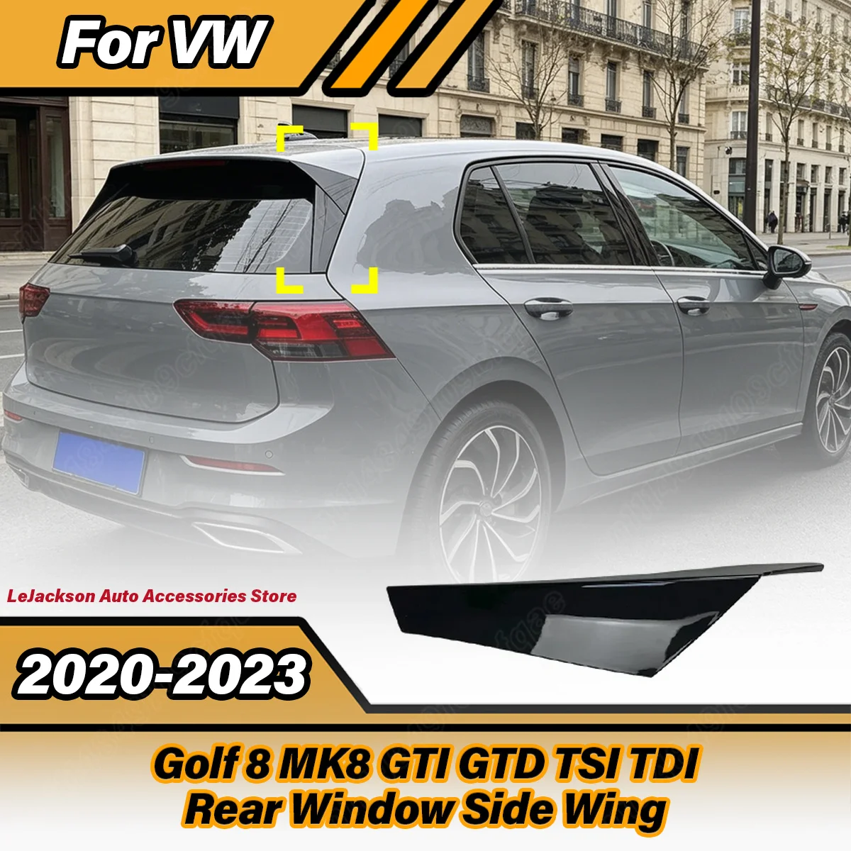 

For VW Golf 8 MK8 GTI GTD TSI TDI 2020 2021 2022 2023 Automobile Rear Window Side Wing Car Rear Splitter Body Modification Kit