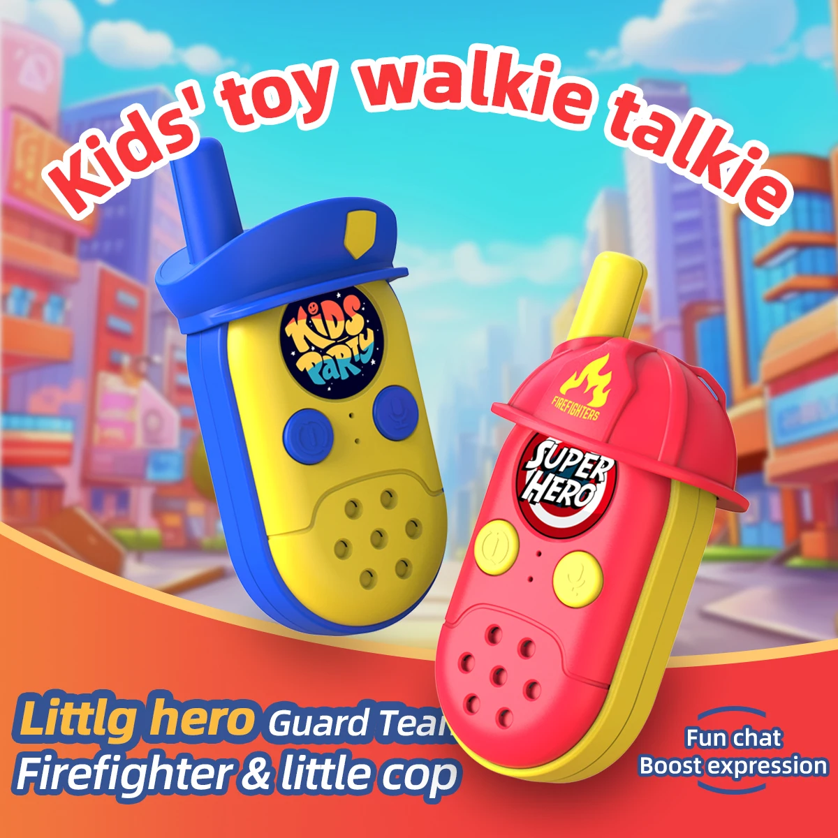 KSUT UT110 Portable Radio Children  Little Hero Kid's Walkie Talkie Party Kids Walkie Talkie for Toy