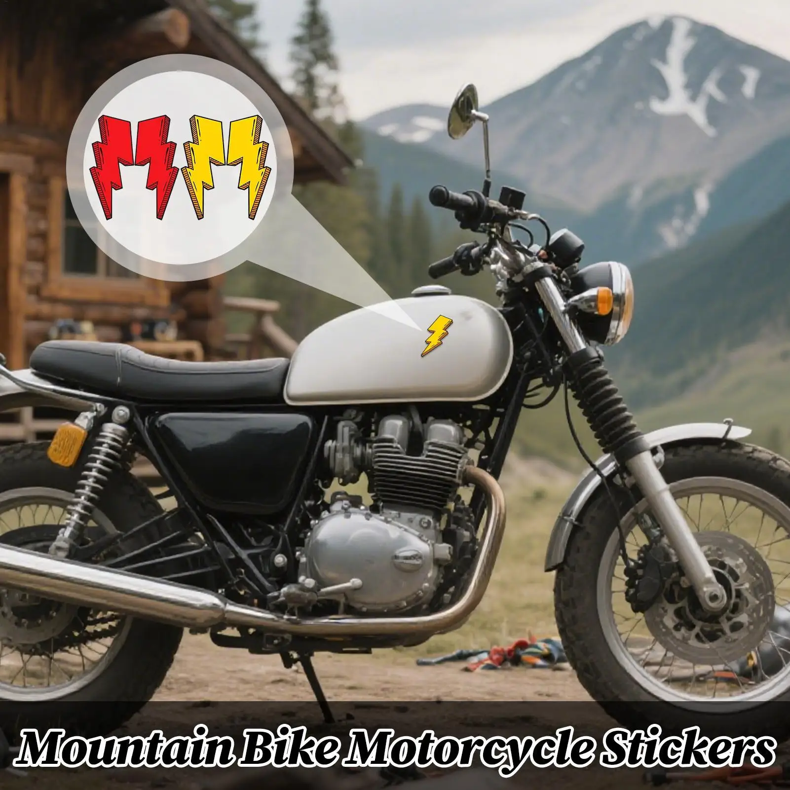 

5 шт., наклейки на раму дорожного велосипеда с молниями, водонепроницаемые, устойчивые к атмосферным воздействиям, виниловые наклейки для мотоцикла, шлем для скутера, мотокросса