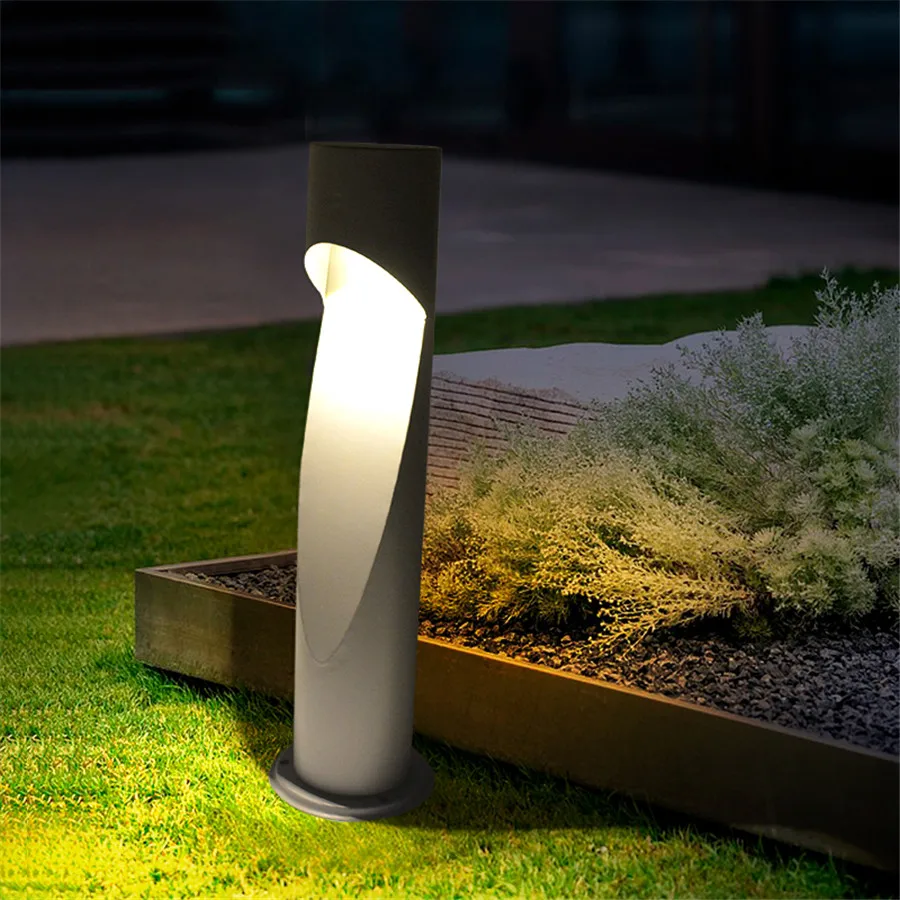 Imagem -05 - Alumínio Pilar Luzes para Jardim Gramado ao ar Livre Post Lâmpadas Bollard Light Varanda Front Yard Decor Ip54 Impermeável 60cm