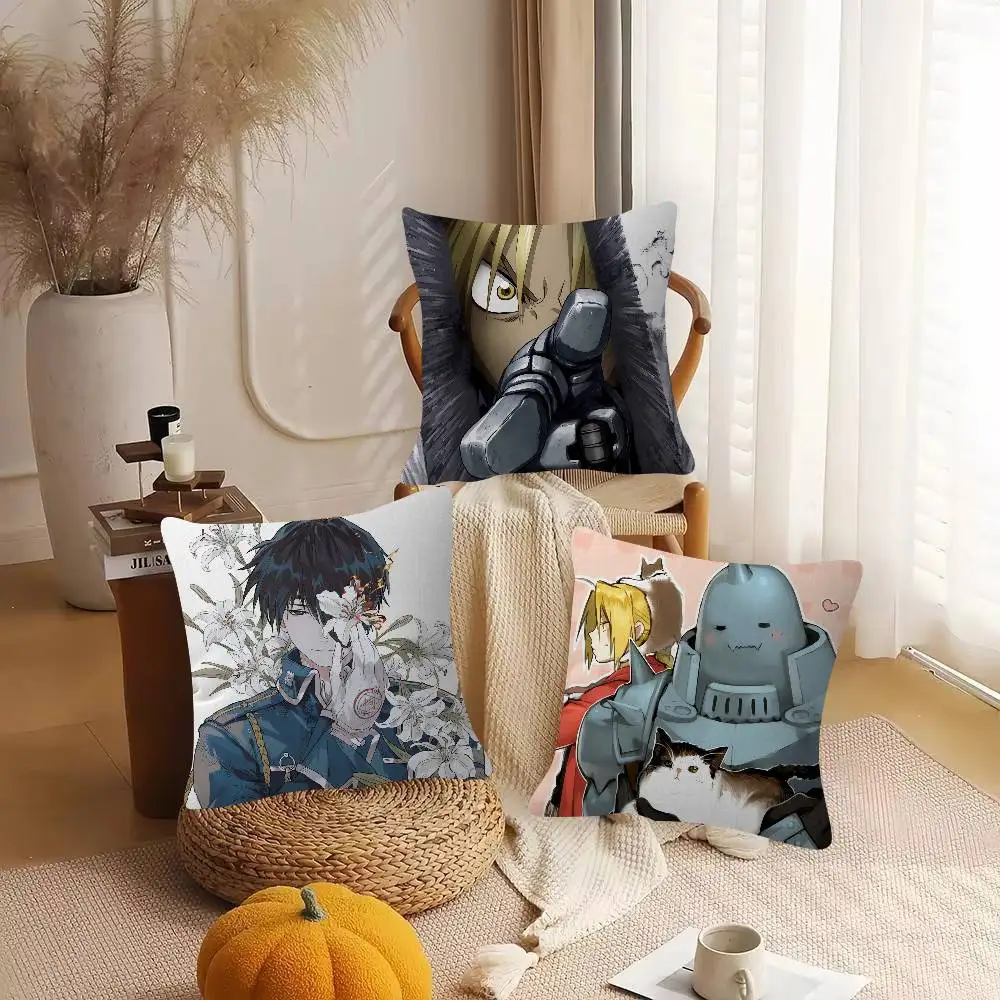 Anime Fullmetal Alchemist Cushion Cover Car Throw Pillow Case For Sofa Car Christmas Gift
