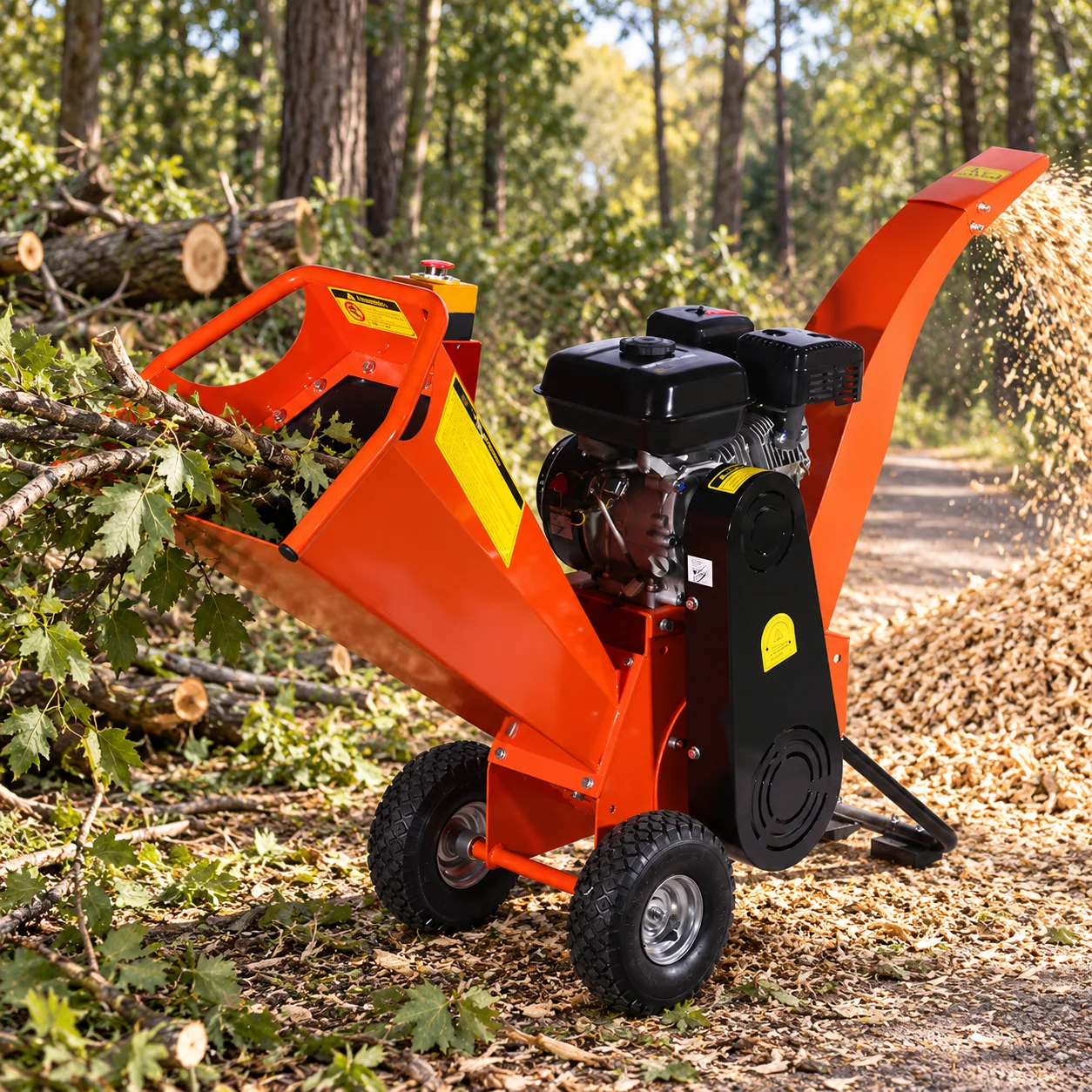 Customized 6.5HP Portable Wood Chipper Machine for Garden and Farm Applications
