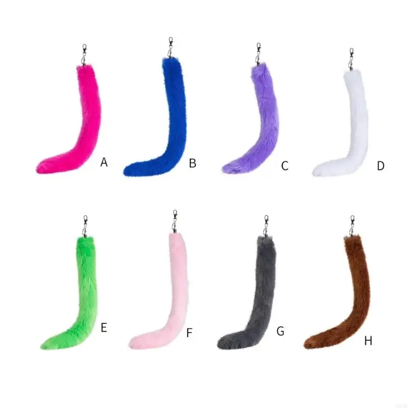 H58e Foxes Tail -keychain Furry Furs Foxes Tail Keyring Handbag Foxes Code Women