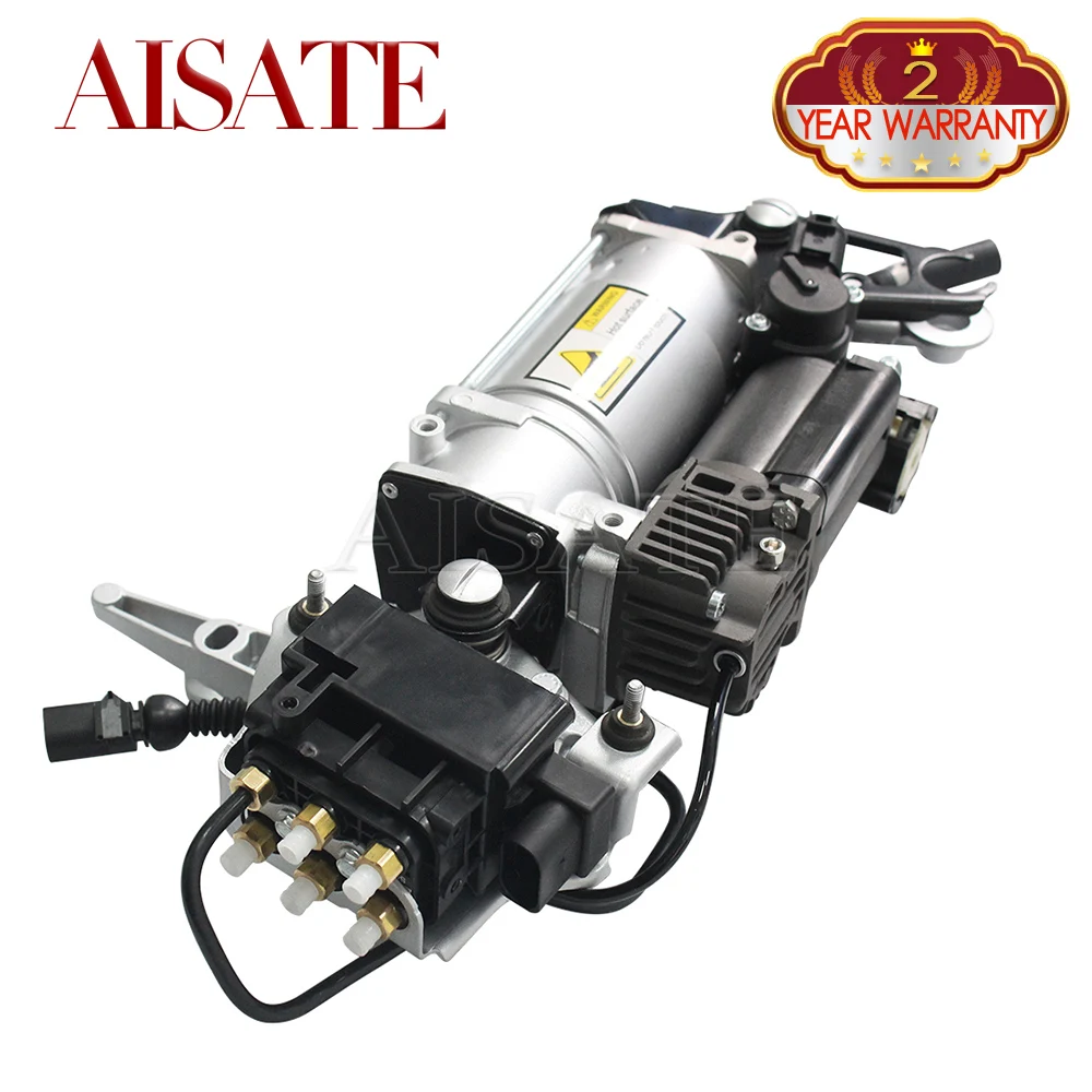 For Audi Q7 4L VW Touareg 7L Cayenne 9PA Air Suspension Compressor Pump With Bracket + Block valve + Pipe Assembly 7L8616006A