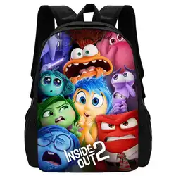 Disney Inside Out 2 Backpacks Anime Figures Joy Anger Disgust Anxiety Envy Ennui Cartoon Printed Shoulders Bags Schoolbag Gifts