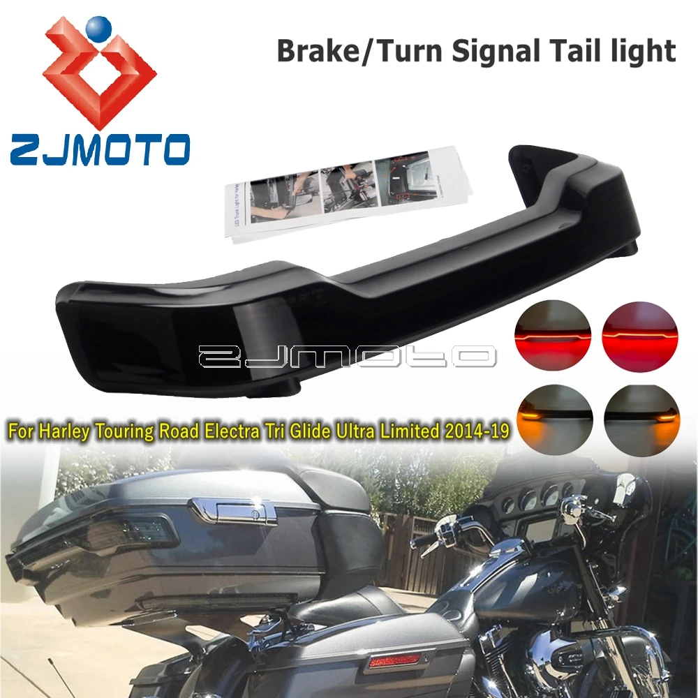 Motorcycle LED Rear Tour-Pak Pack Trunk Turn Signal Brake Tail Light For Harley Touring Road Electra Tri Glide Ultra Limited 14+