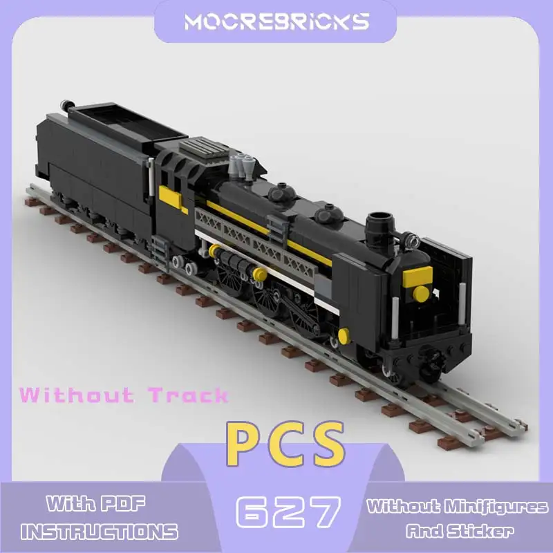 MOC Japanese National Railways C51 Steam Locomotive Train Carriage Model Creative Bricks Desk Disply Toy Children Collected Gift