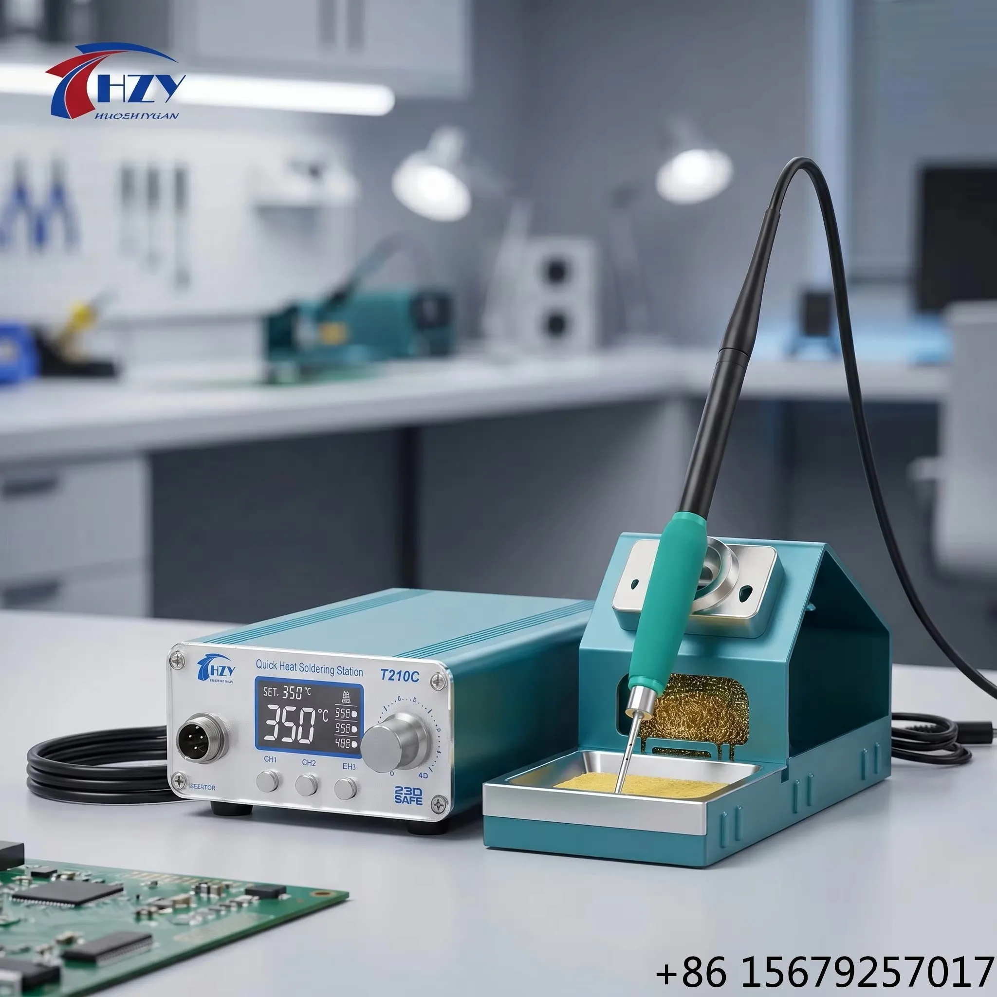 HZY T210C Smart Soldering Station 72W 2s Rapid Heating Lead-free Welding Iron Kit for Precision Electronics Repair