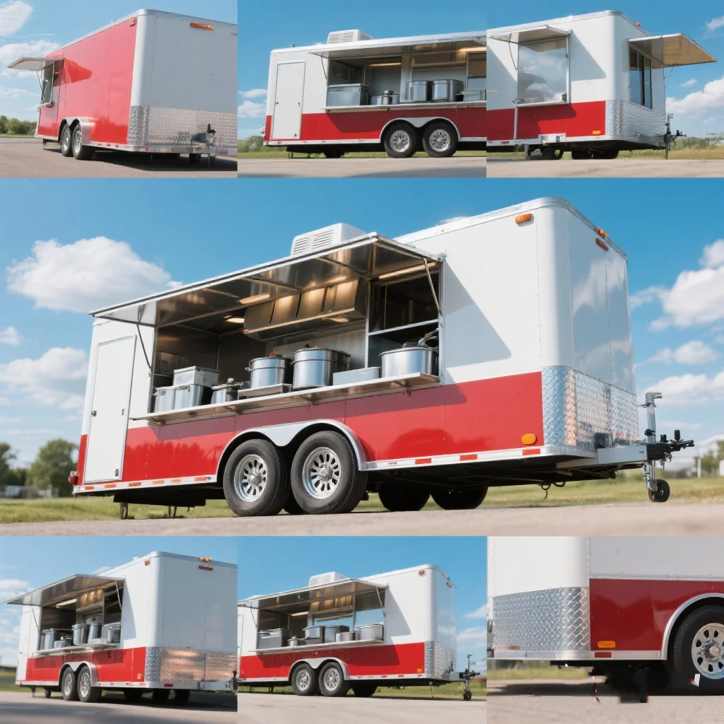 

Fast Street Food Trailer with Ice Cream Coffee Cart for Snacks Hotdogs Chips Made From Durable Fiberglass