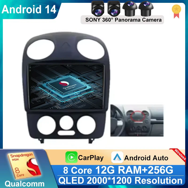 

Android 14 For Volkswagen Beetle A4 2002 - 2011 Car Radio Multimedia Video Player Navigation stereo No 2din 2 Din DVD Auto WIFI