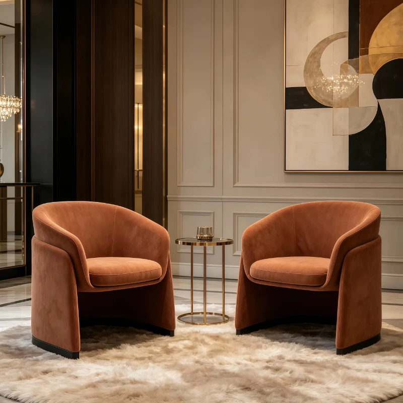 style Italian luxury upholstered chair, suitable for living rooms, bedrooms, hotel reception areas, home furniture
