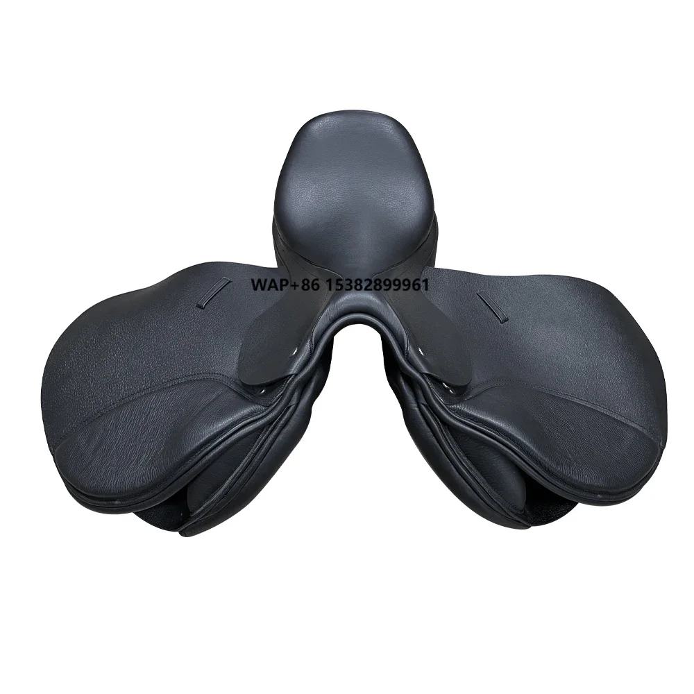High Quality Removable Black Leather English Saddle for Horse Racing Dressage Show Jumping Polo-for Competitive Riders