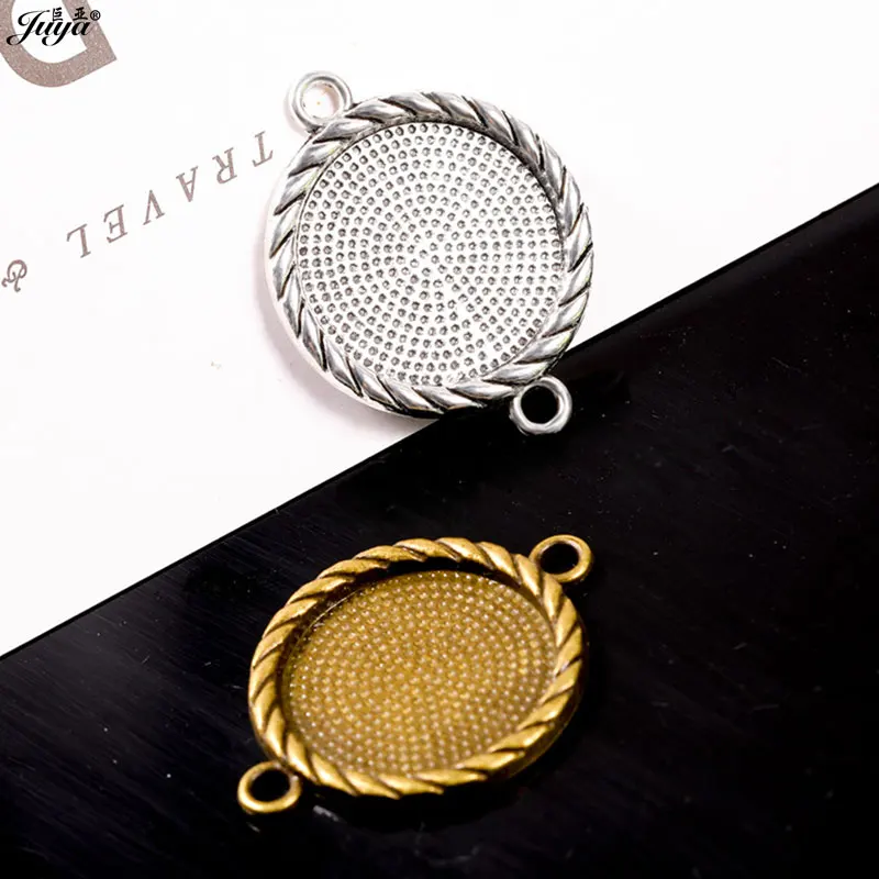 10pcs/lot DIY Handmade Bracelet Base Setting Connector 16/18/20mm Alloy Blank Tray For Jewelry Making Findings Accessories
