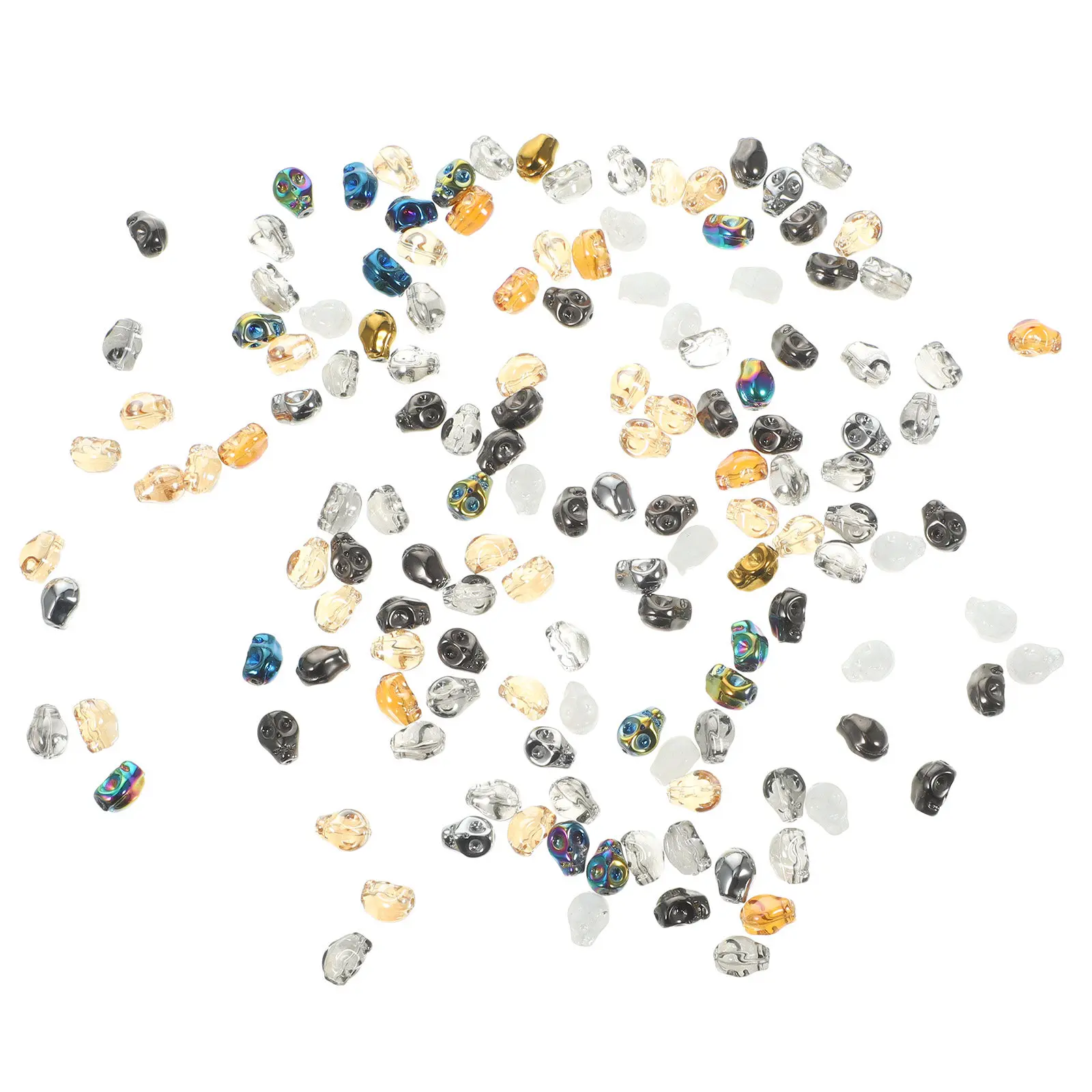 

140Pcs Skull Beads Glass Craft Beads for DIY Jewelry Making Necklace Bracelet Embroidery Beading Spacer Charms Jewelry
