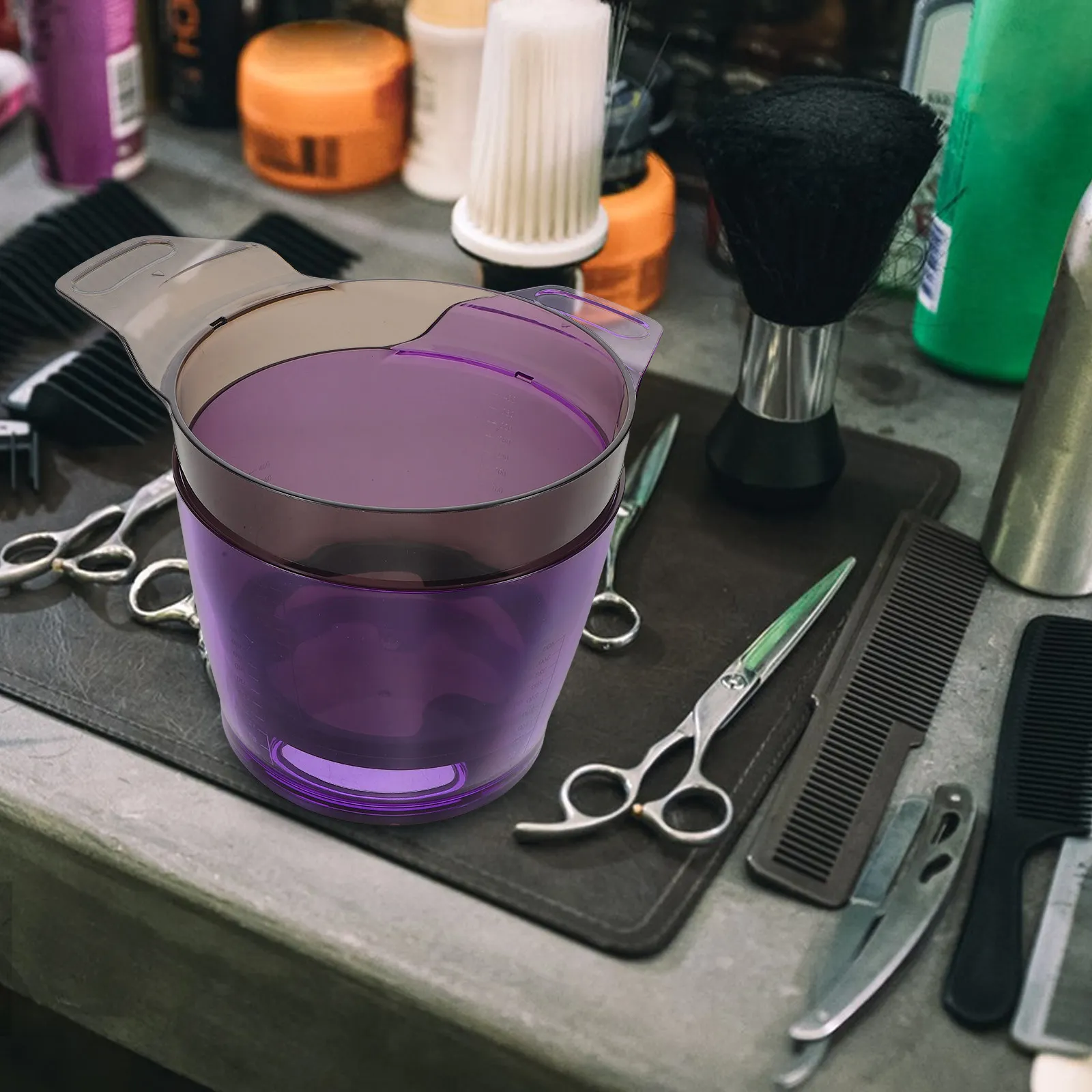 

Набор из 2 прозрачных пластиковых чаш для окрашивания волос с ручкой, профессиональные миски для смешивания краски для волос, контроля цвета и равномерности нанесения