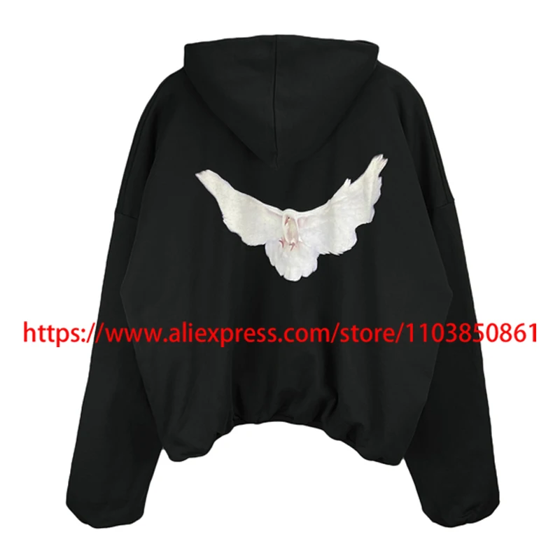 

Double-deck Heavy Fabric KANYE WEST Hoodies American Trend Pigeon Print High Quality Big Pocket Kanye West Hoody Sweatshirts