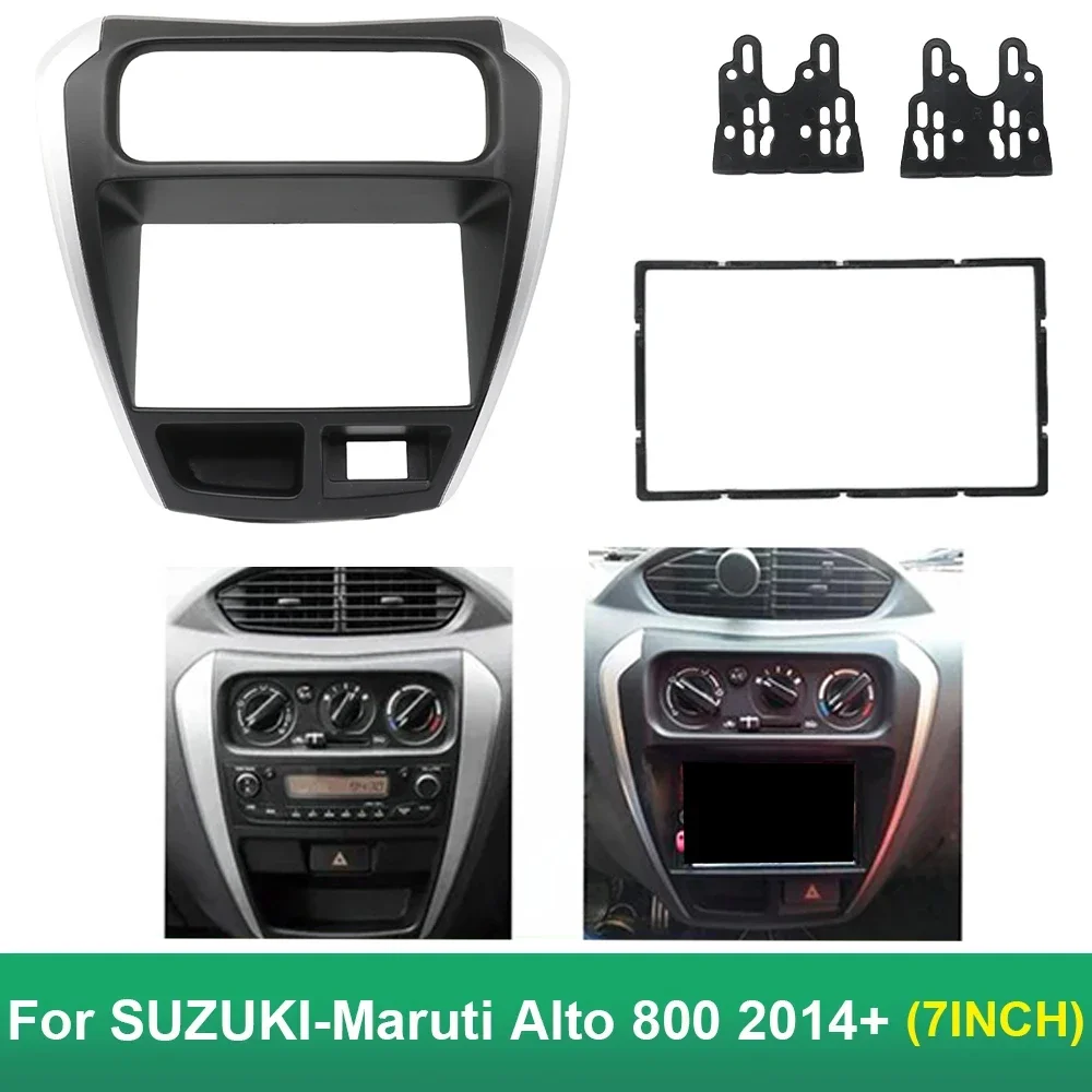 7 Inch Double Din Fascia for SUZUKI-Maruti Alto 800 2014+ Radio DVD Stereo CD Panel Dash MountingTrim Kit Frame