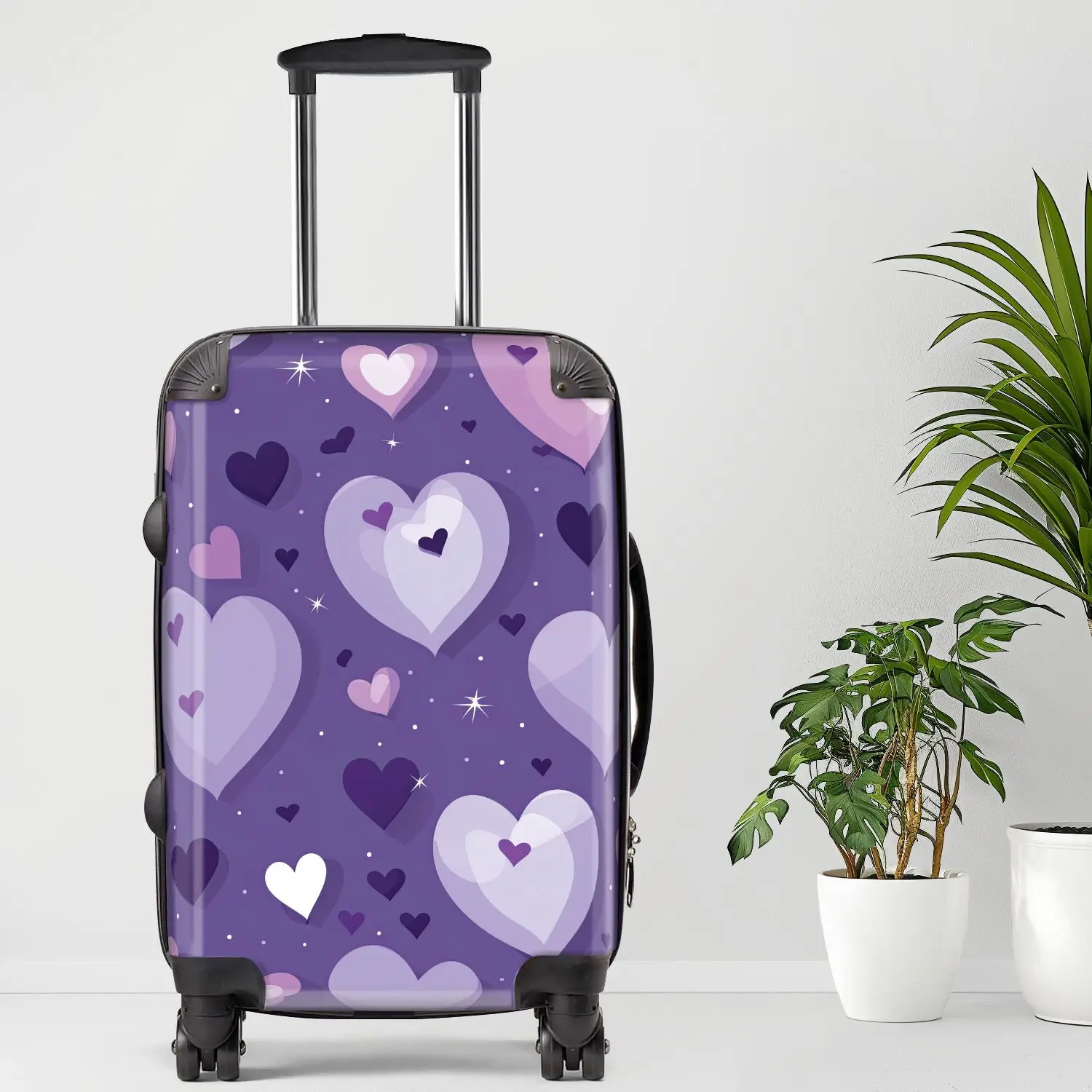 

Hearts Luggage, 20/24/28 Inch Luggage, Carry-On, Custom Luggage, Luggage Set, Suitcase, Travel, Vacation, Cabin Suitcase, Custom