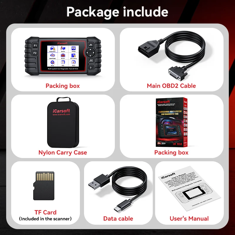 iCarsoft LR V2.0 FOR LANDROVER JAGUAR OBD2 Diagnostics Tool Lifelong-Free-Update TPMS/ABS/DPF/EPB/Oil Reset+Live Data Printing