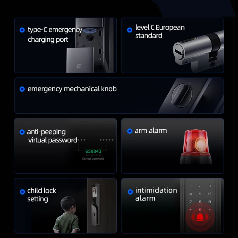 إغلاق كاذب تسليح Duress إنذار كلمة المرور مفتاح أمن الوطن Ble كلمة المرور بدون مفتاح شقة أفضل أقفال ذكية للمنزل #4