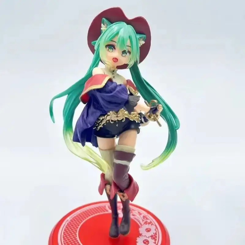 Bandai HATSUNE MIKU Anime Fairytale Paese delle Meraviglie Gatto in Stivali Figura Modello Bambola Animazione periferica Decorazioni per il desktop Giocattoli per bambini