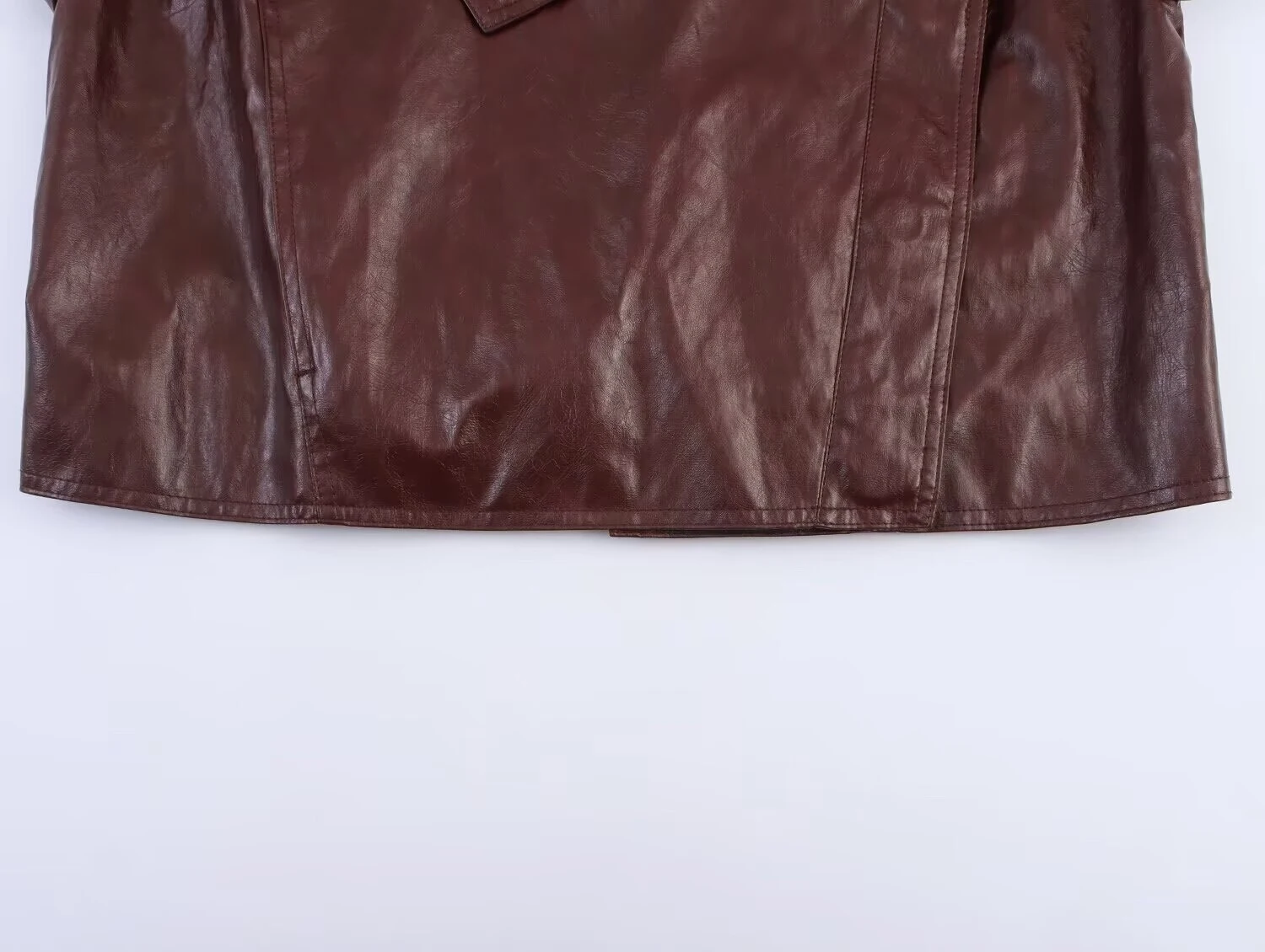 ZERAINS 겨울 신상 여성 의류 프렌치 미니멀리스트 스타일 싱글 브레스티드 라펠 긴 소매 짧은 광택 재킷