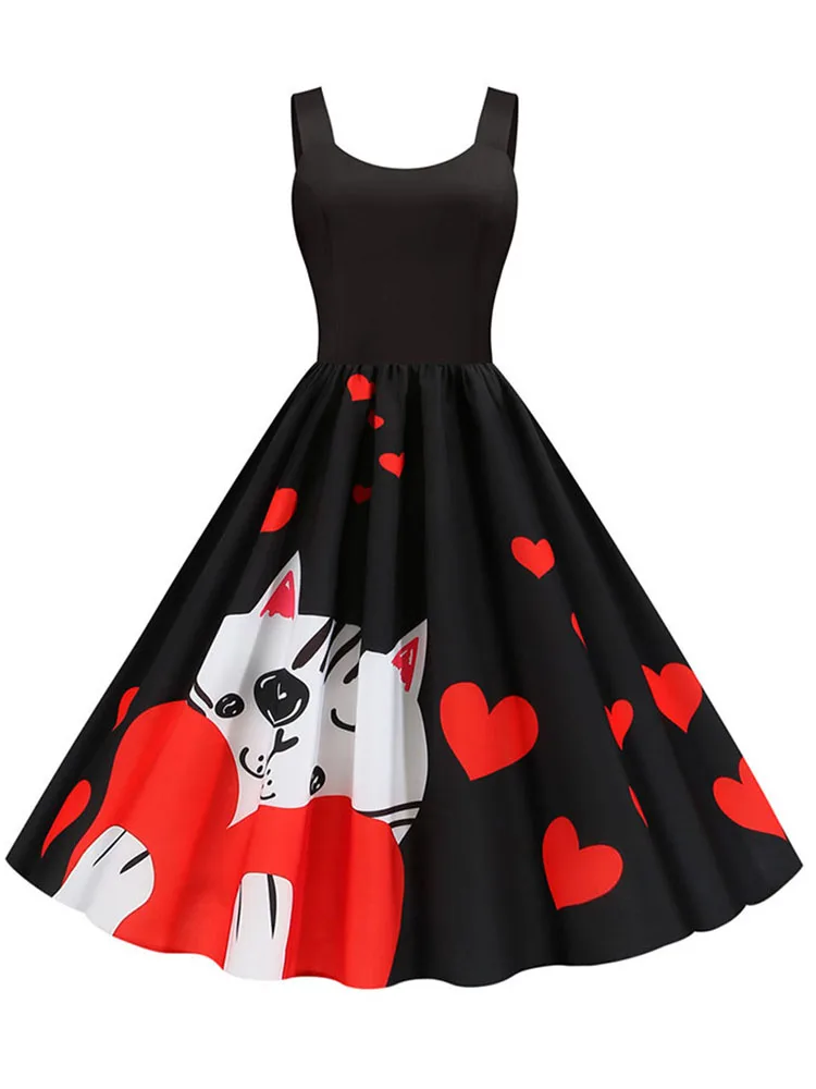 أسود الموسيقى ملاحظة طباعة السباغيتي حزام ألف خط فستان مثير المرأة ملابس الحفلات سليم صالح خمر نمط لعيد الحب الصيف #4